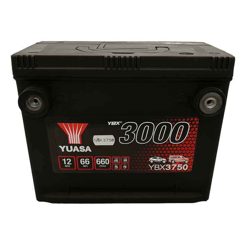 Batteries demarrage 12V, 66Ah, 660A EN, dim. 230x179x185 mm, bornes positive a gauche, Standard, acide/plomb, YUASA