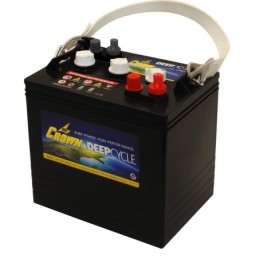 Batteries alimentation 6V, 240Ah, dim. 245x191x273 mm, bornes en diagonale, Standard, acide/plomb, CROWN