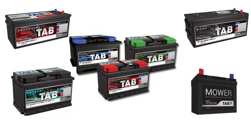 Batteries de marque TAB AGM GEL poids-lourds camping-car marine bateau voiture motos